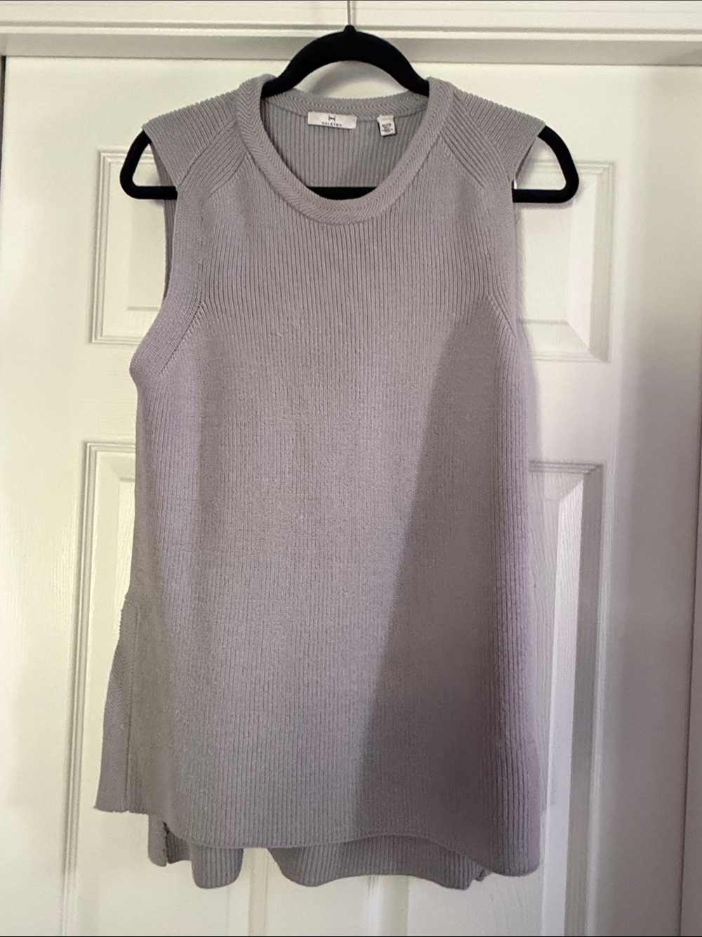 Halston Heritage Light Gray Sleeveless Ribbed Tunic
